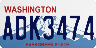 WA license plate ADK3474