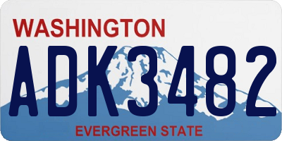 WA license plate ADK3482