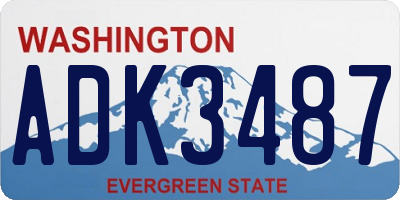 WA license plate ADK3487