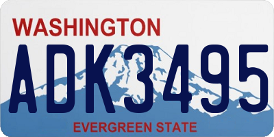 WA license plate ADK3495