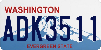 WA license plate ADK3511