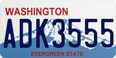 WA license plate ADK3555