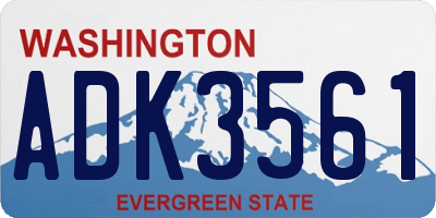 WA license plate ADK3561