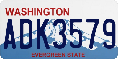 WA license plate ADK3579