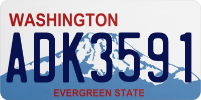 WA license plate ADK3591