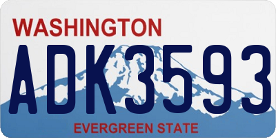 WA license plate ADK3593