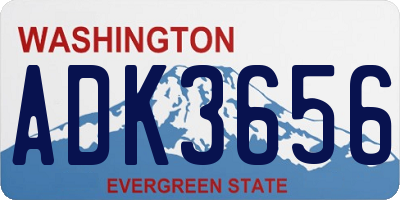 WA license plate ADK3656
