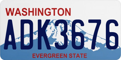WA license plate ADK3676