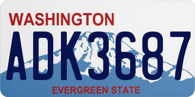 WA license plate ADK3687