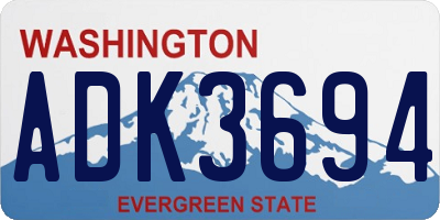 WA license plate ADK3694