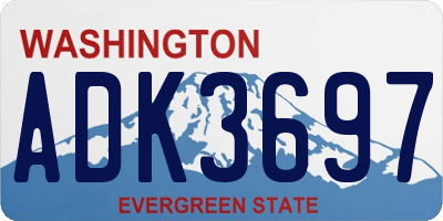 WA license plate ADK3697