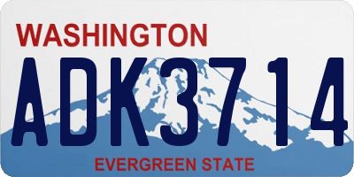 WA license plate ADK3714