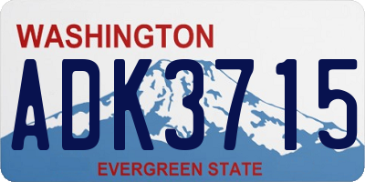 WA license plate ADK3715