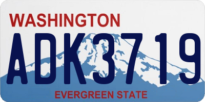 WA license plate ADK3719