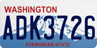 WA license plate ADK3726