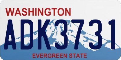 WA license plate ADK3731