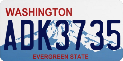 WA license plate ADK3735