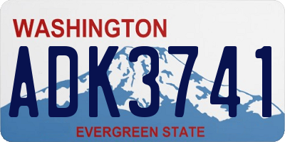 WA license plate ADK3741