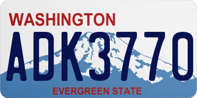 WA license plate ADK3770