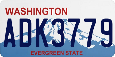 WA license plate ADK3779