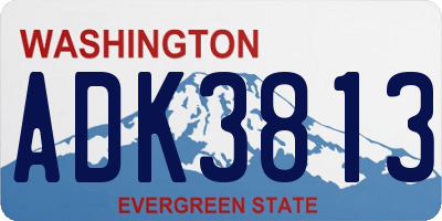 WA license plate ADK3813