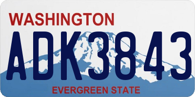 WA license plate ADK3843