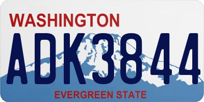 WA license plate ADK3844