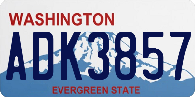 WA license plate ADK3857