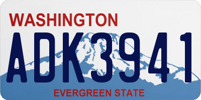 WA license plate ADK3941