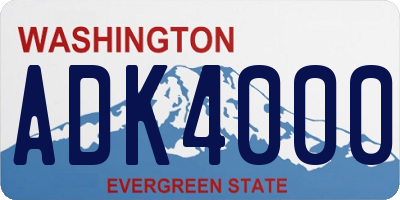 WA license plate ADK4000