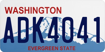 WA license plate ADK4041