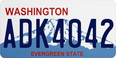 WA license plate ADK4042