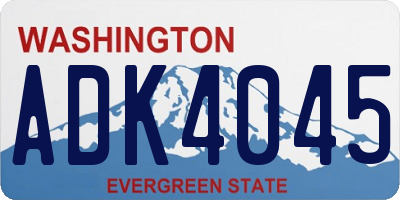 WA license plate ADK4045