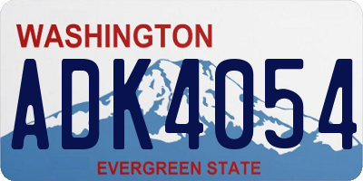 WA license plate ADK4054
