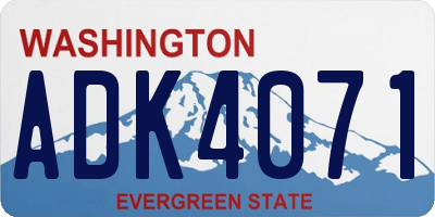 WA license plate ADK4071