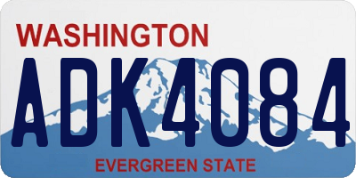 WA license plate ADK4084