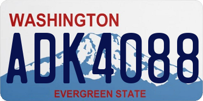 WA license plate ADK4088