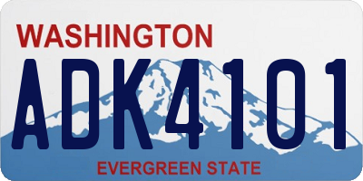 WA license plate ADK4101