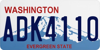WA license plate ADK4110