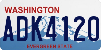 WA license plate ADK4120