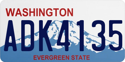 WA license plate ADK4135