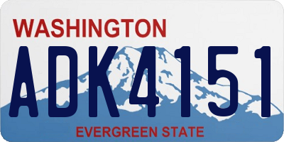 WA license plate ADK4151