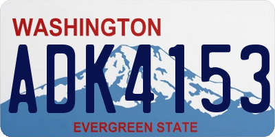 WA license plate ADK4153