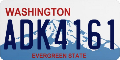 WA license plate ADK4161