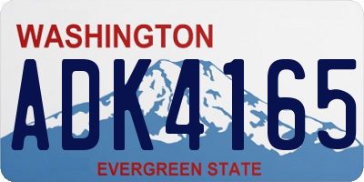 WA license plate ADK4165