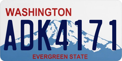 WA license plate ADK4171