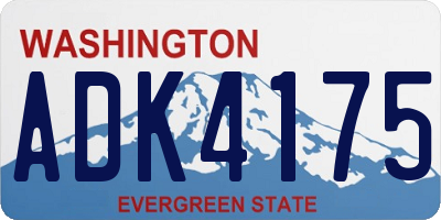 WA license plate ADK4175