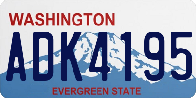WA license plate ADK4195