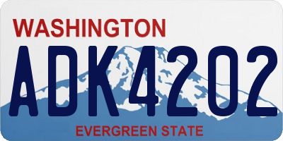 WA license plate ADK4202