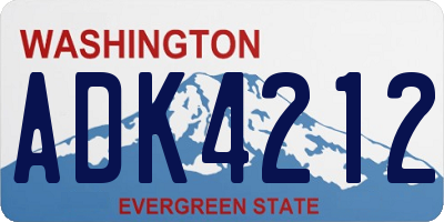WA license plate ADK4212